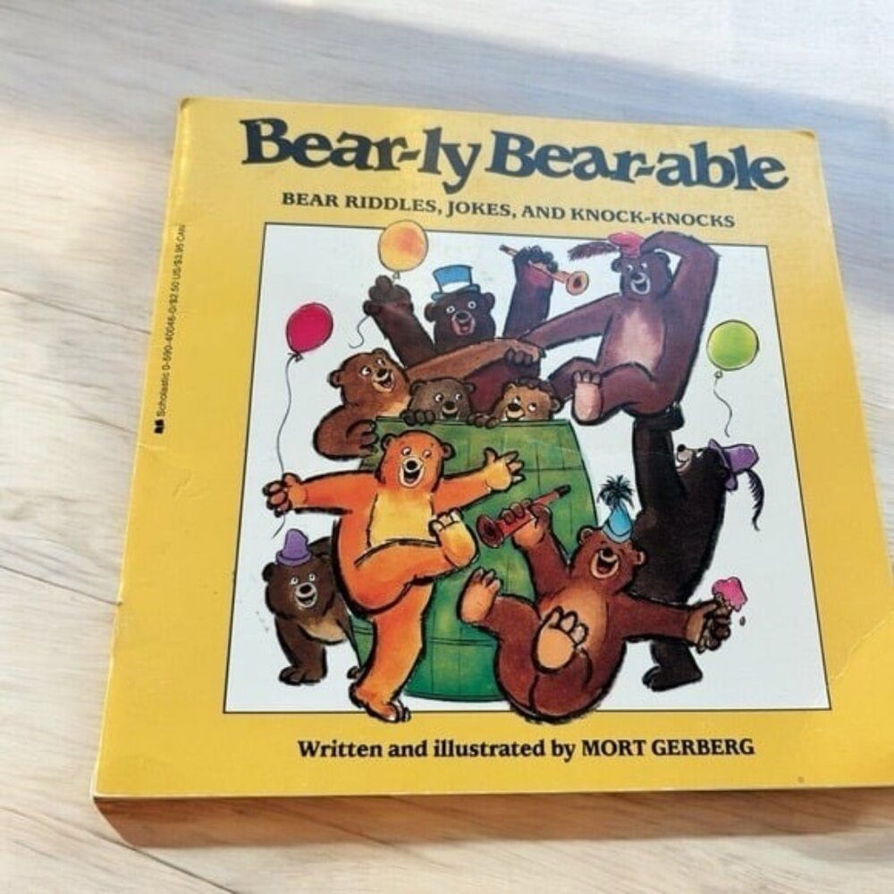 Rare Vintage Soft Cover Bear-ly Bear-able riddles, jokes and knock-knocks